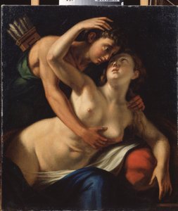 ""Venus ja Adonis"" Luca Cambiason (tai Cambiasin, Cangiagio) maalaus Lucchetto da Genovassa (1527-1585) 1500-luvun Mykolaiv (Nikolajev) alueellinen Wereshchaginin taidemuseo, Ukraina