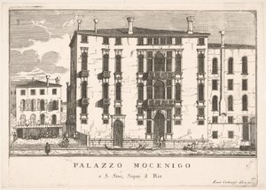 Levy 91: Näkymä Mocenigon palatsiin Campo San Staessa, Venetsiassa, 1703, rakennuksesta..., 1703.