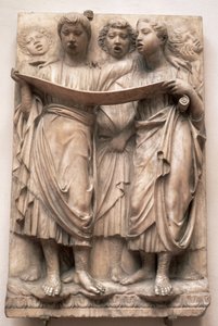 Laulavia enkeleitä, helpotus Kantorialta Luca della Robbia (1400-82), n. 1435 (marmori)