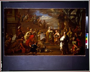Daavid näyttää Salomolle temppelin suunnitelmat (kangas) tekijältä Luca Giordano