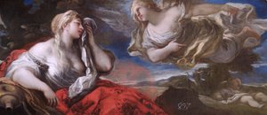 Hagar ja Ismael autiomaassa n. 1696 (öljy kankaalle) tekijältä Luca Giordano