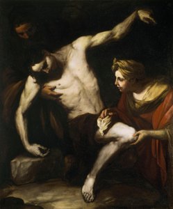 Pyhä Irene hoitaa pyhää Sebastiania tekijältä Luca Giordano