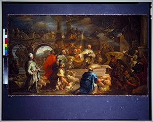 Salomon uhraamassa (kangas) tekijältä Luca Giordano