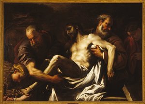 Kristuksen hautaaminen tekijältä Luca Giordano