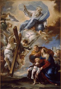 Pyhä perhe kärsimyksen symbolein, n. 1660. tekijältä Luca Giordano