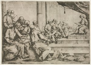 Nuori Kristus opetus temppelissä, n. 1653. tekijältä Luca Giordano