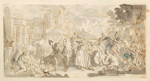 Mordechain kiusaaminen () tekijältä Luca Giordano