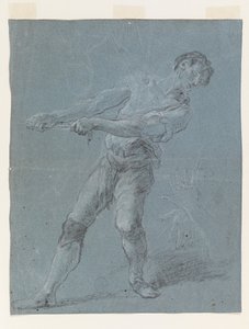 Nuori mies vetää köyttä tekijältä Luca Giordano