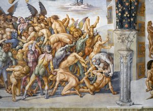 Kirottu helvetissä, Last Judgment -frescojaksosta tekijältä Luca Signorelli
