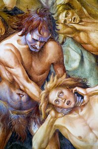 Kirottu helvetissä, Last Judgment -frescojaksosta tekijältä Luca Signorelli