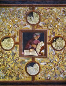 Dante Alighieri, muotokuva Illustrious people -syklistä tekijältä Luca Signorelli