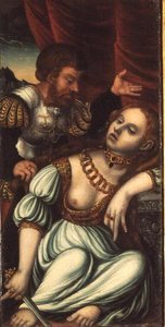 Tarquin ja Lucretia tekijältä Lucas (studio of) Cranach