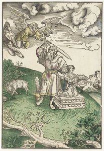 Abraham uhraa poikansa Iisakin