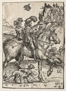 Gentleman ja Lady Ratsastamassa Chase tekijältä Lucas Cranach