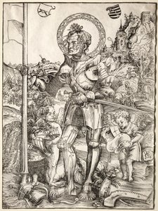 Pyhä Yrjö seisomassa tekijältä Lucas Cranach
