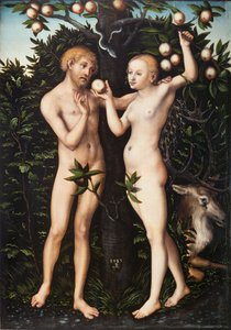 Aatami ja Eeva tekijältä Lucas Cranach the Elder