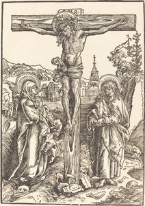 Kristus ristillä Neitsyen ja Pyhän Johanneksen välillä tekijältä Lucas Cranach the Elder