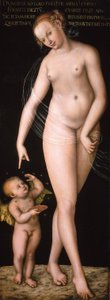 Saksa: Venus und Amor als Honigdieb Venus ja Amor varastavat hunajaa. tekijältä Lucas Cranach the Elder
