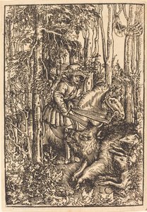 Metsästäjä hevosella metsästää villisia tekijältä Lucas Cranach the Elder
