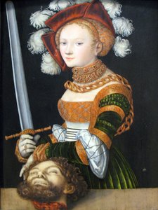 Judith ja Holofernesin pää tekijältä Lucas Cranach the Elder