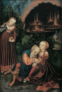 Loot ja hänen tyttärensä tekijältä Lucas Cranach the Elder