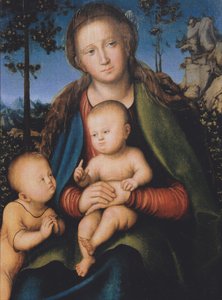 Madonna con Bambino ja San Giovannino tekijältä Lucas Cranach the Elder