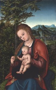Madonna ja lapsi maisemassa" tekijältä Lucas Cranach the Elder