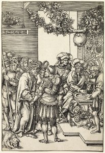 Pilatus pesee kätensä, elokuvasta Passio tekijältä Lucas Cranach the Elder