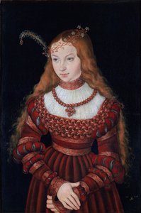 Muotokuva prinsessa Sibylle of Cleven prinsessasta tekijältä Lucas Cranach the Elder