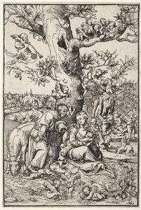 Lepää lennossa Egyptiin, 1509. tekijältä Lucas Cranach the Elder