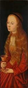 Saint Barbara, 1500-luvun alku. tekijältä Lucas Cranach the Elder