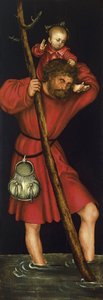 Pyhä Kristoffer [kääntöpuoli, vasen siipi] tekijältä Lucas Cranach the Elder