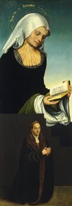 Pyhä Elisabet ja Yrjö, Saksin herttua lahjoittajana [recto, vasen siipi]. tekijältä Lucas Cranach the Elder