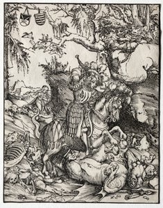 St. George Slaying the Dragon, 1500-luku. tekijältä Lucas Cranach the Elder
