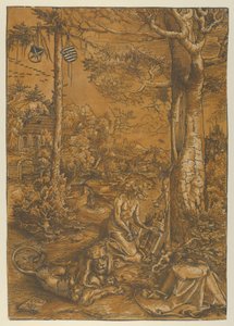 Pyhän Hieromuksen katumus, 1509. tekijältä Lucas Cranach the Elder