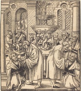 Uskonpuhdistajat Luther ja Hus pitävät ehtoollisen Saksin talon ruhtinaille tekijältä Lucas Cranach the Elder