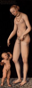 Venus ja Cupido hunaja varkaana tekijältä Lucas Cranach the Elder