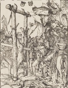 Pyhän Simon Zelotesin sahaaminen tekijältä Lucas Cranach the Elder