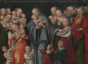 Kristus siunaa lapsia, n. 1545-50. tekijältä Lucas Cranach the Younger