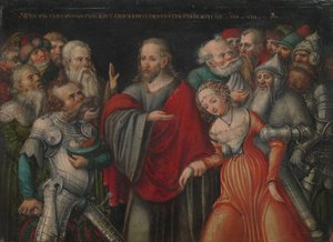 Kristus ja avionrikkoja, n. 1545-50. tekijältä Lucas Cranach the Younger
