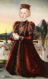 Muotokuva prinsessa Agnes Gräfin von Barbysta. tekijältä Lucas Cranach the Younger