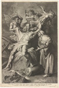 Demonien piinaama ja vaimonsa pahoinpidelty työ tekijältä Lucas Emil Vorsterman after Sir Peter Paul Rubens