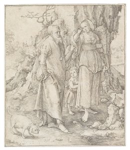 Hagarin kieltäminen, 1516. tekijältä Lucas Leyden van