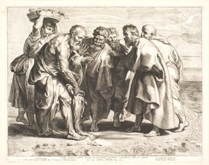 St. Peter löytää aarteen kolikon kalasta tekijältä Lucas Vorsterman