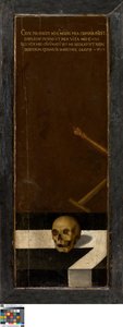 Johannes Kastaja (vasen siipi), Lahjoittaja (oikea siipi), Vanitas asetelma (suljettu).