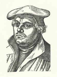 Martin Luther, saksalainen protestanttinen uskonpuhdistaja (kaiverrus)