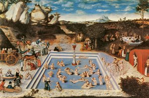 Nuoruuden lähde (öljy kankaalle) tekijältä Lucas the Elder Cranach