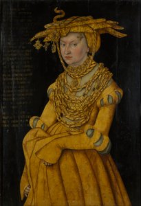 Muotokuva Katariinasta Mecklenburgista, Saksin herttuattaren puolisosta (1487-1561) tekijältä Lucas the Elder Cranach