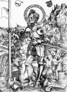St. George (puupiirros) (m/w kuva) tekijältä Lucas the Elder Cranach