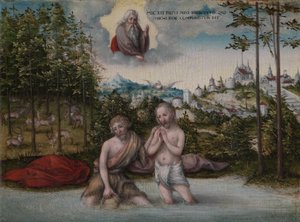 Kristuksen kaste tekijältä Lucas the Elder Cranach